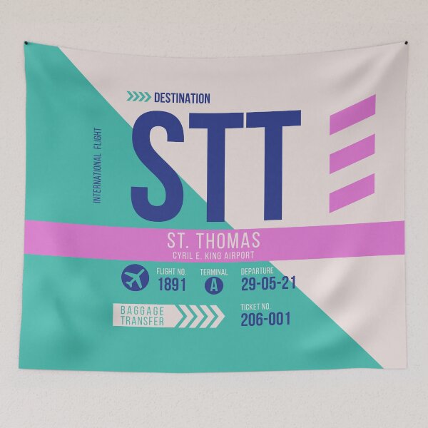 Item preview, St. Thomas (STT) Airport Code Baggage Tag designed and sold by SLAG-Creative.