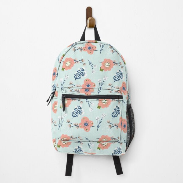 Item preview, Turquoise skandinavian Cotton Floral Flowers Pattern designed and sold by NelBo.