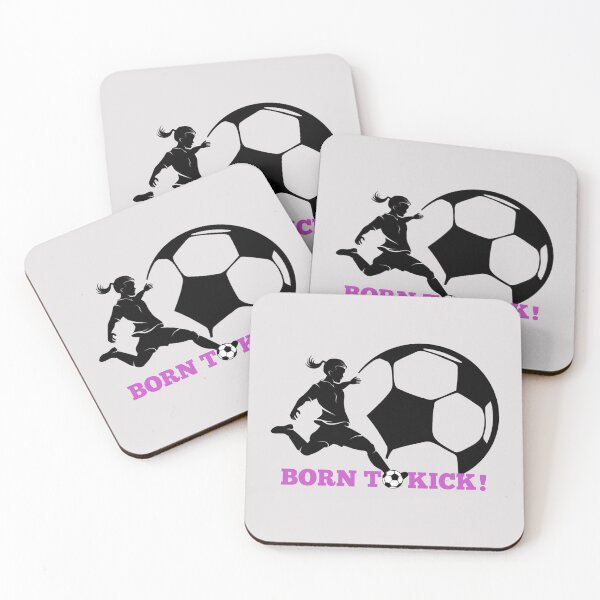 Item preview, Female soccer player kicking girl silhouette / born to kick designed and sold by portrait4you.