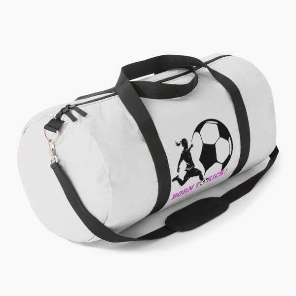 Item preview, Female soccer player kicking girl silhouette / born to kick designed and sold by portrait4you.