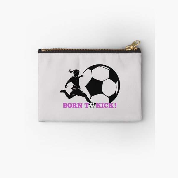 Item preview, Female soccer player kicking girl silhouette / born to kick designed and sold by portrait4you.