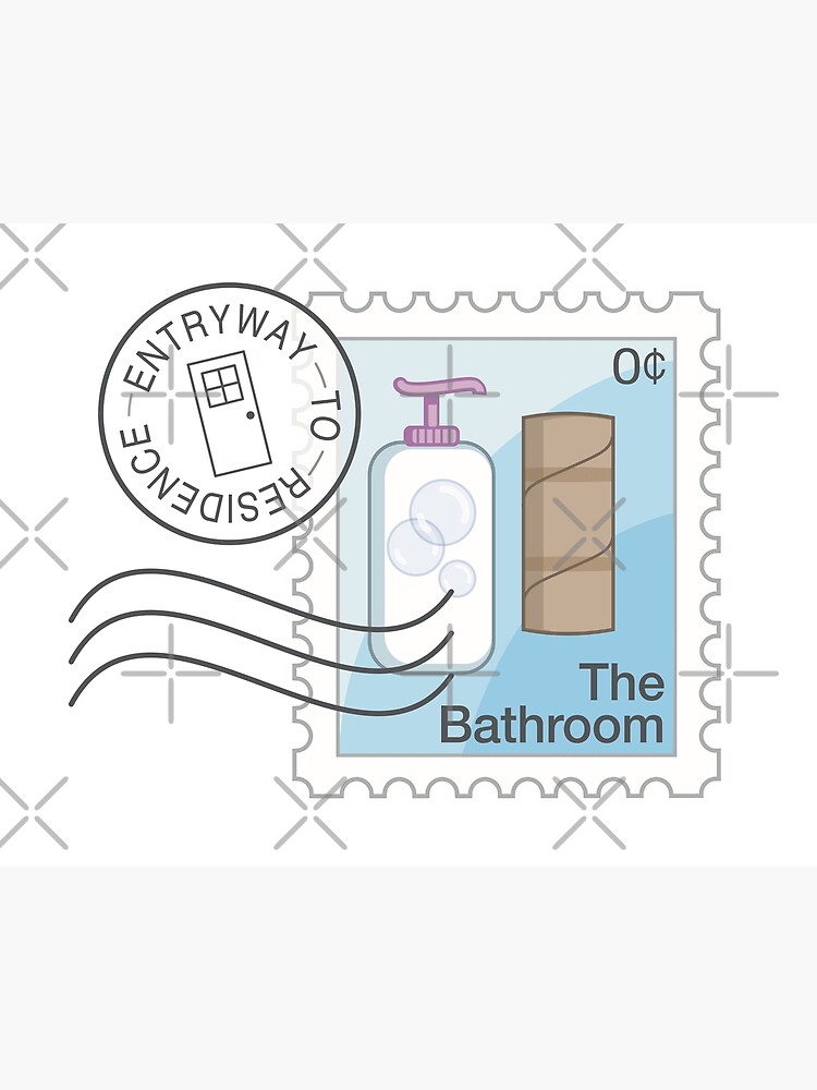 Discover The Bathroom - Postmarked Commemorative Lockdown Stamp Premium Matte Vertical Poster
