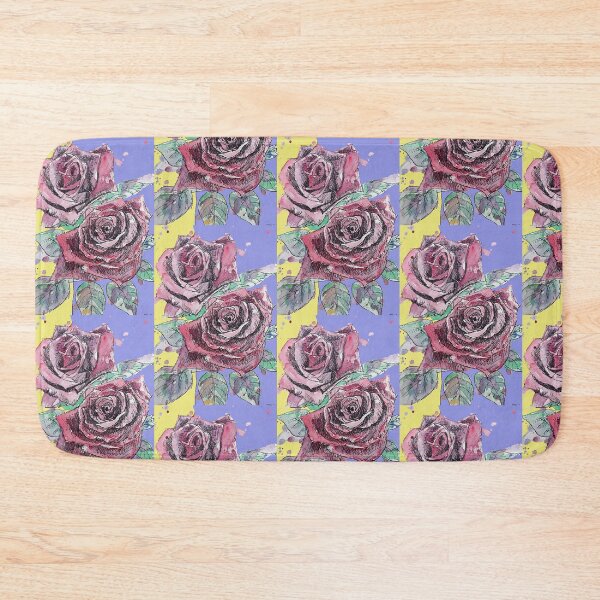 Item preview, Red Rose Watercolor Painting on Lavender and Yellow designed and sold by Sarah  Rajkotwala.
