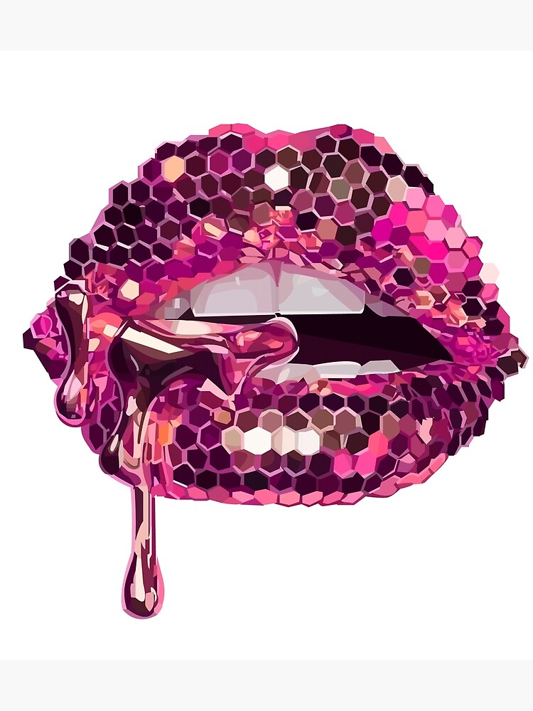 Pink Glitter Lips Poster For Sale By Twin Designs Redbubble