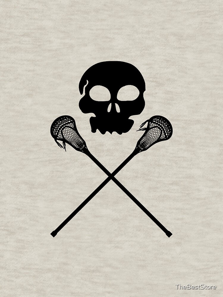 "Lacrosse Skull Crossed Sticks" Zipped Hoodie by TheBestStore Redbubble