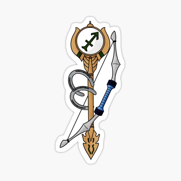 Fairy Tail Sagittarius Celestial Gate Key Bow And Horse Shoes Sticker Set Sticker By Auntblt Redbubble