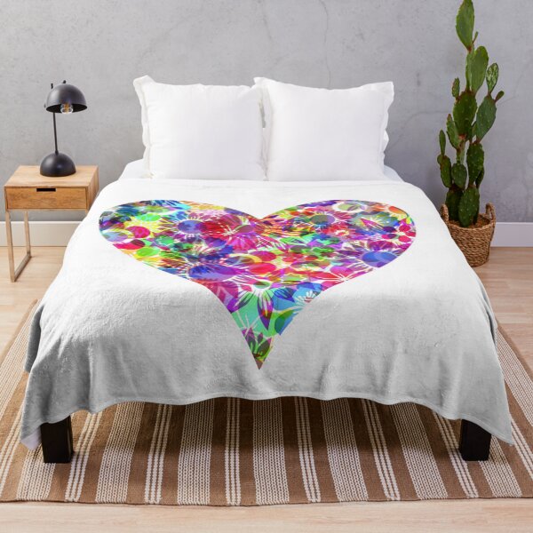 Item preview, Floral Heart Vibrant Rainbow Colorful Neon designed and sold by Timeforplay.