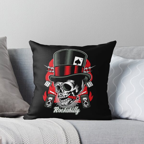 Item preview, Rockabilly Rock Skull Retro Classic Rock and Roll Bikers designed and sold by MemphisCenter.