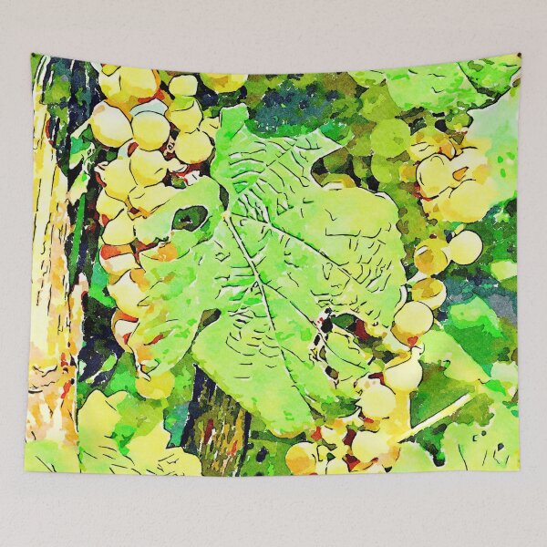 Item preview, Hortus Conclusus: bunches of white grapes among the leaves designed and sold by Giuseppe Cocco.