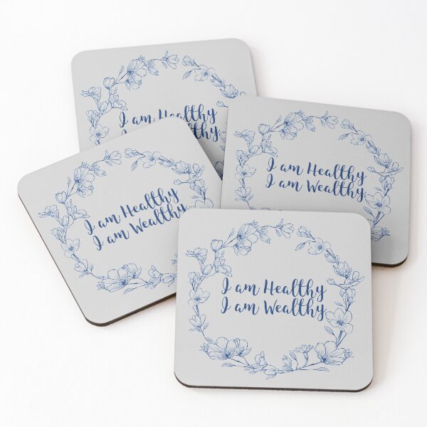 Item preview, I am healthy I am wealthy affirmation Sticker Design 4 designed and sold by PositiveStudio.
