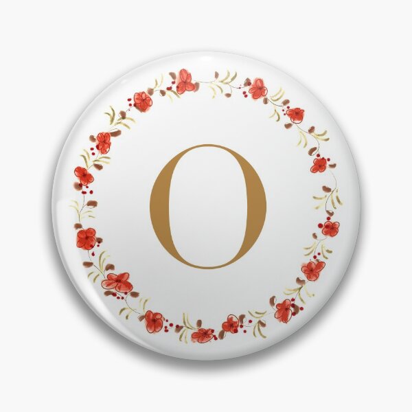 Item preview, Letter O monogram with red colored flowers and leaves designed and sold by Createlikeamom.