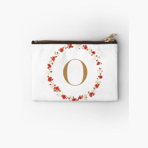 Item preview, Letter O monogram with red colored flowers and leaves designed and sold by Createlikeamom.