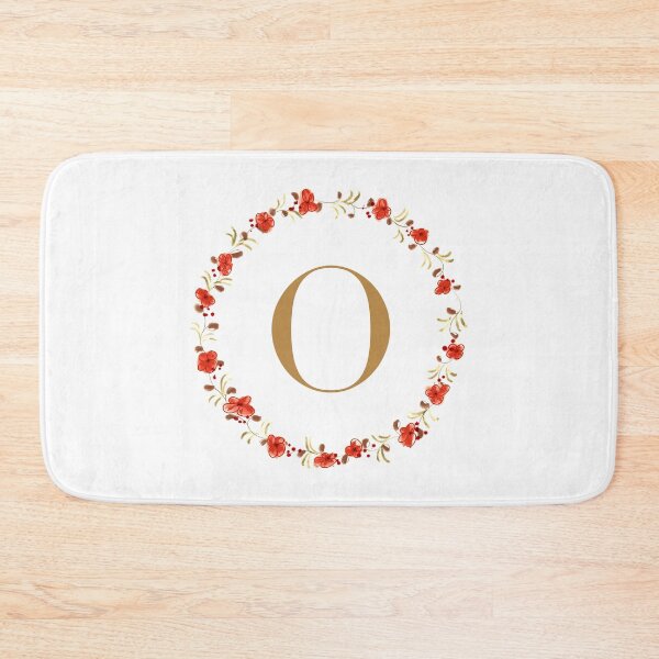 Item preview, Letter O monogram with red colored flowers and leaves designed and sold by Createlikeamom.