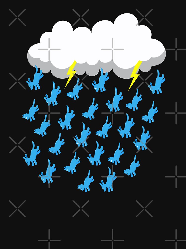 Artwork view, DARK RAIN CLOUD RAINING CATS AND DOGS designed and sold by Catinorbit