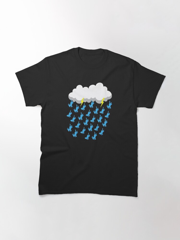 Thumbnail 2 of 7, Classic T-Shirt, DARK RAIN CLOUD RAINING CATS AND DOGS designed and sold by Catinorbit.