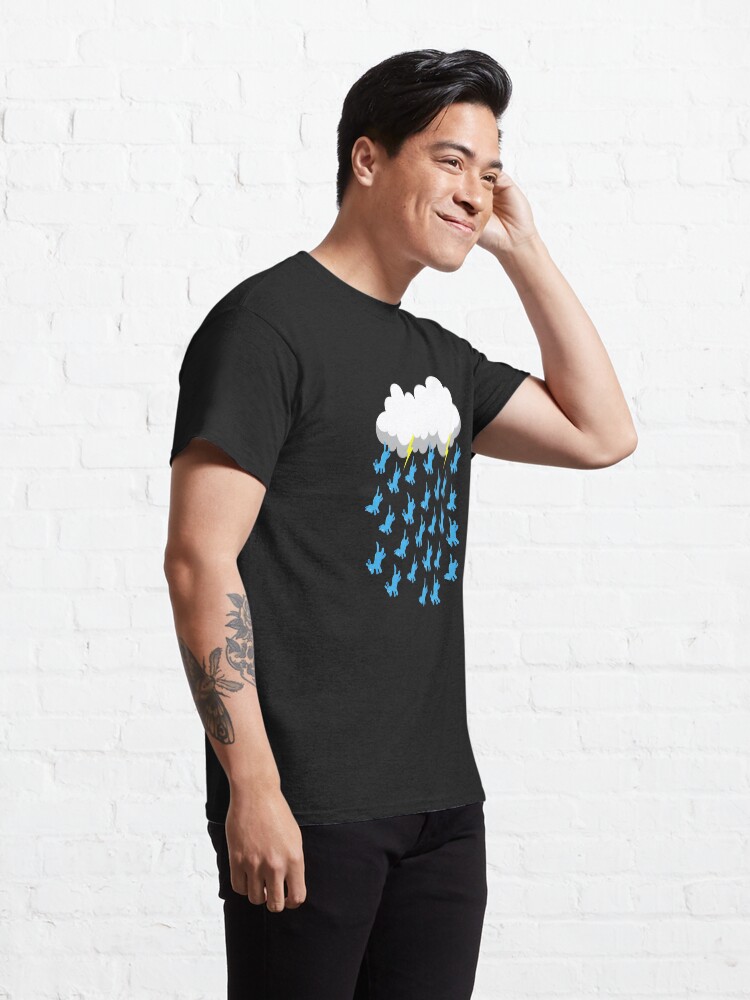 Thumbnail 5 of 7, Classic T-Shirt, DARK RAIN CLOUD RAINING CATS AND DOGS designed and sold by Catinorbit.
