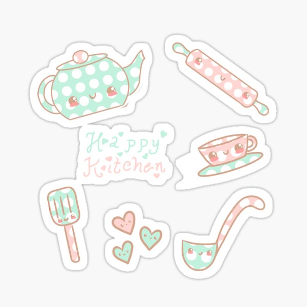 Kitchen Utensils (Yellow) Sticker for Sale by ArtByDecember