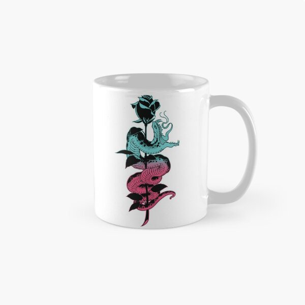 Artikelvorschau, Schlange und Rose - Blaugrün/Pink Variante Tattoo Design entworfen und verkauft von SevenRelics.