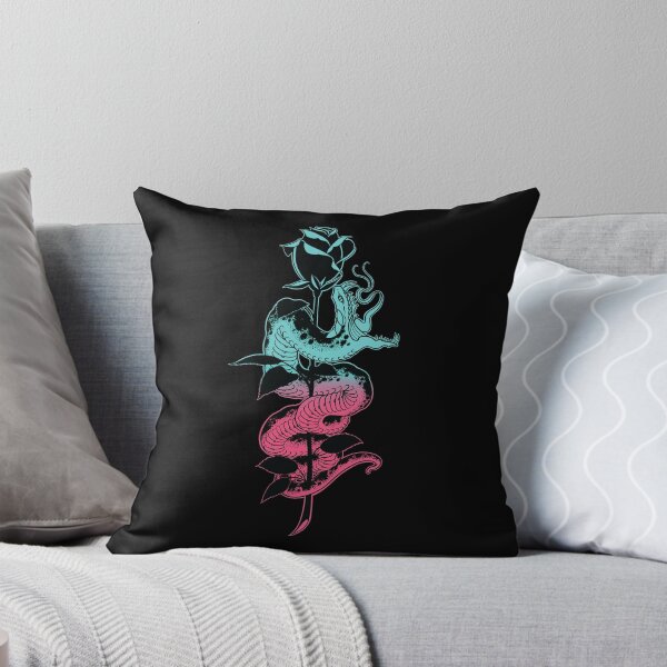 Item preview, Snake and Rose Teal/Pink Variant Tattoo design designed and sold by SevenRelics.