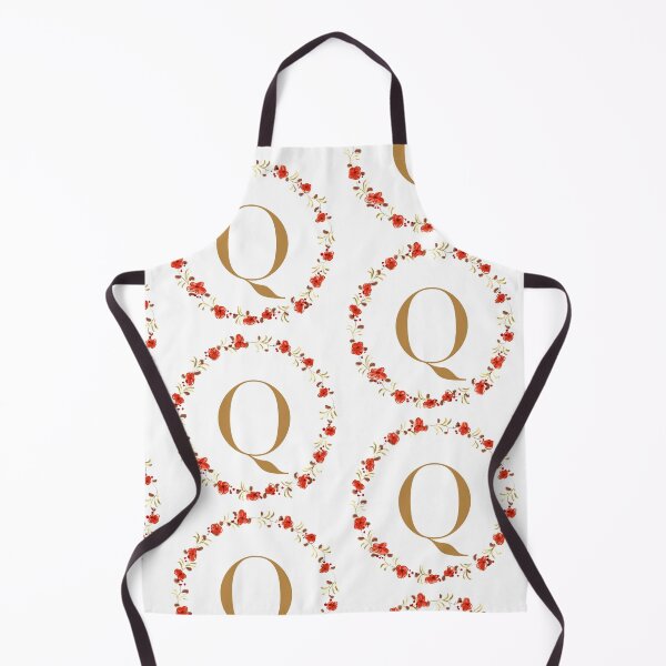 Item preview, Letter Q monogram with red colored flowers and leaves designed and sold by Createlikeamom.