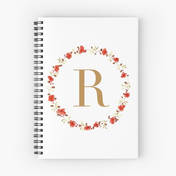 Item preview, Letter R monogram with red colored flowers and leaves designed and sold by Createlikeamom.