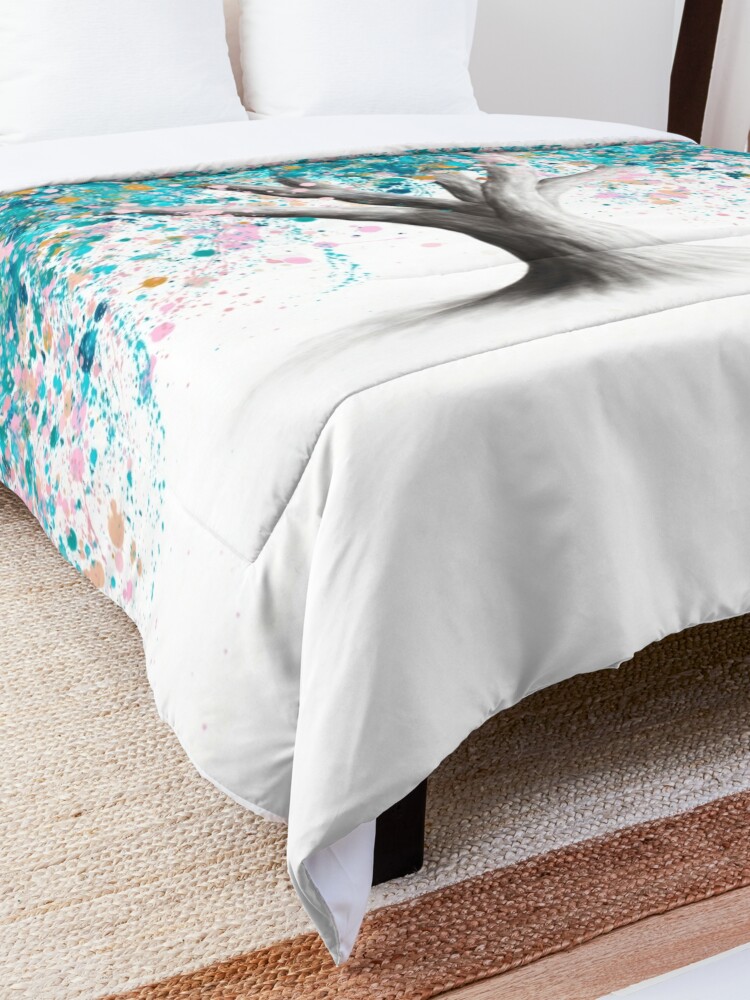 Alternate view of Turquoise Blossom Tree  Comforter