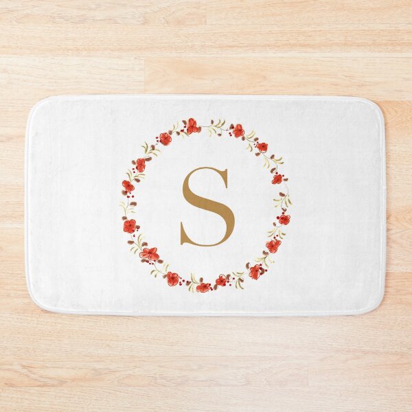 Artikelvorschau, Buchstabe S Monogramm mit roten Blüten und Blättern entworfen und verkauft von Createlikeamom.