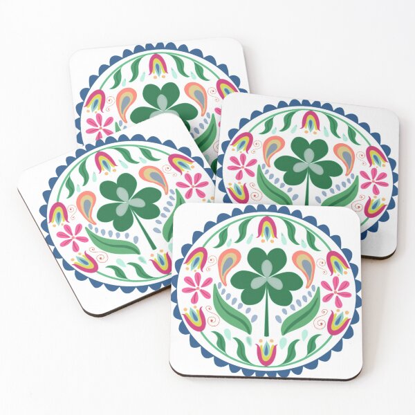 Item preview, Pennsylvania Dutch Folk Art Design – Clover, Tulips, and Heart – Barn Hex Sign Inspired Artwork designed and sold by Christina Anderson.