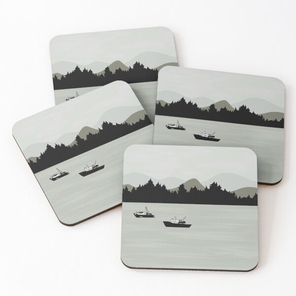 Item preview, Fishing Boats in Grey  designed and sold by Krystal  Thomas.