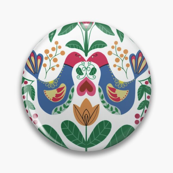 Item preview, Pennsylvania Dutch Folk Art Design – Birds, Berries, Tulips, and Heart – Barn Hex Sign Inspired Artwork designed and sold by Christina Anderson.