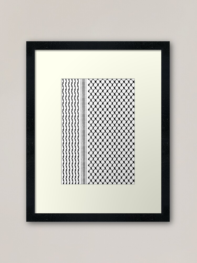 Palestinian Hatta Kufiya Folk Pattern #2-Black, Palestine Arabic  Traditional Keffiyeh Design | Poster