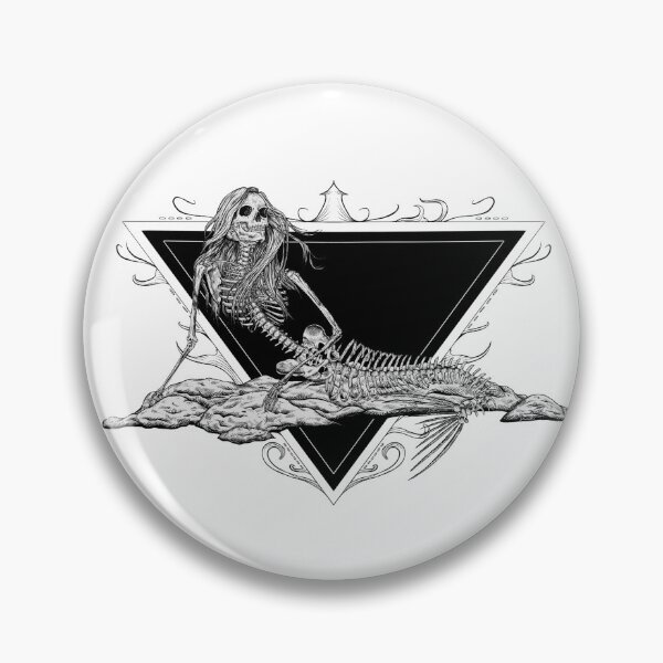 Item preview, Black & White Skeletal Mermaid designed and sold by kaylibuchli.