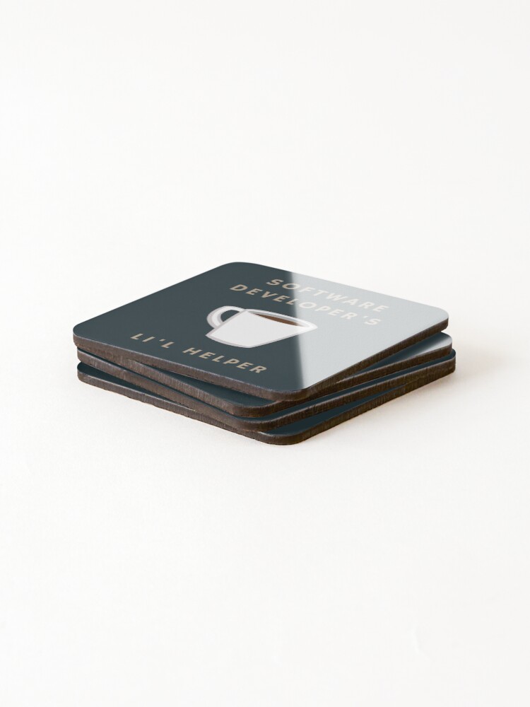 Thumbnail 4 of 5, Coasters (Set of 4), Software Developer's Little Helper - Coffee designed and sold by GoalsWithSoul.