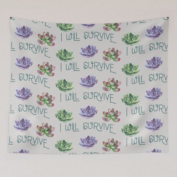 Item preview, I will survive - succulent quote designed and sold by Parydish.