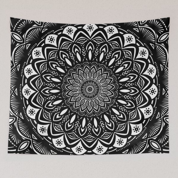 Item preview, Black and White Mandala // Simple Minimalistic Pretty Mandala Design Pattern Zentangle designed and sold by AEJdesign.