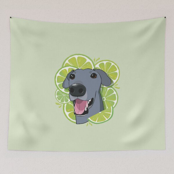 Item preview, Blue greyhound with limes designed and sold by dayziistudios.