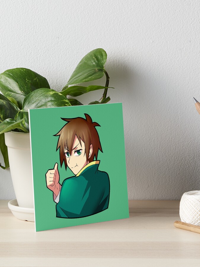 Konosuba - funny Kazuma Satou ! Art Board Print by Anna Blonwell