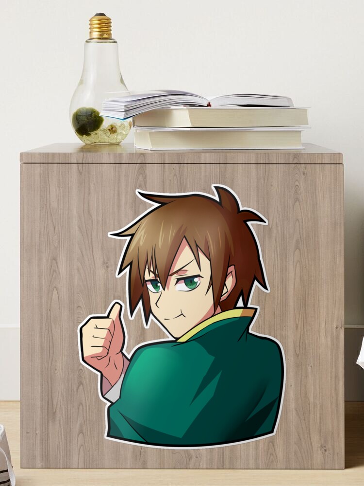 Kazuma Satou from Konosuba Glossy Sticker Anime Appliances, Walls, Windows!