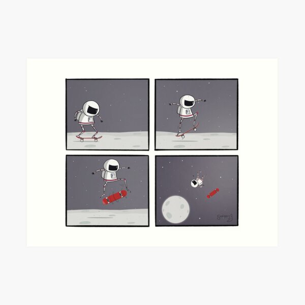 Space Skater Comic Art Print