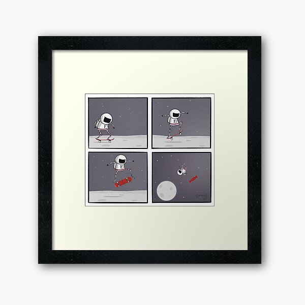 Space Skater Comic Framed Art Print