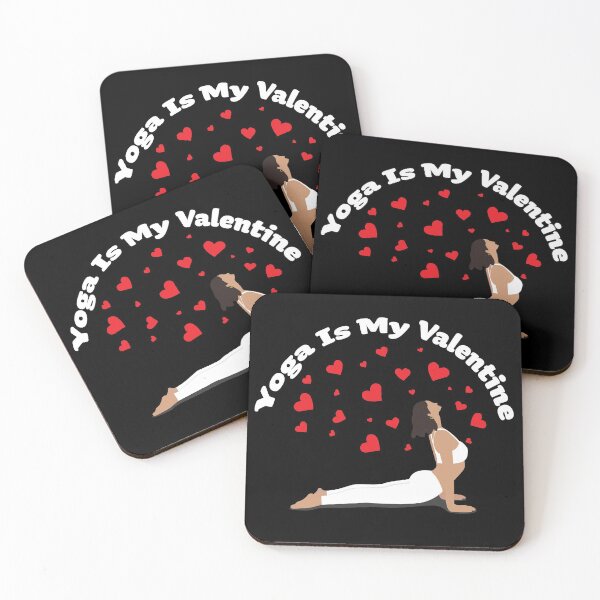 Item preview, Yoga Is My Valentine Illustration with Red Hearts for Yoga Love designed and sold by KLINESTORE.