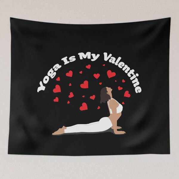 Item preview, Yoga Is My Valentine Illustration with Red Hearts for Yoga Love designed and sold by KLINESTORE.