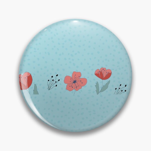 Item preview, Poppy flowers on blue spotted background designed and sold by Meg M Studio.