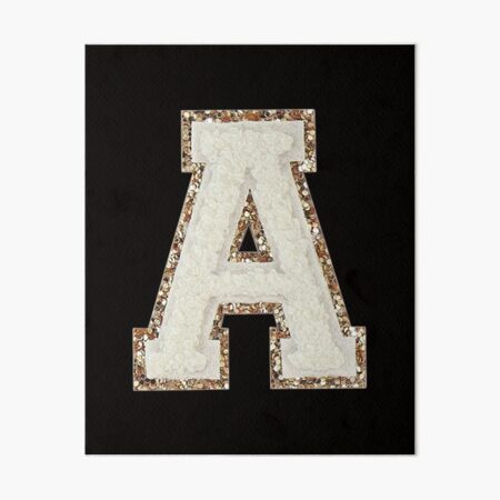 Blanc Glitter Varsity Letter Patches