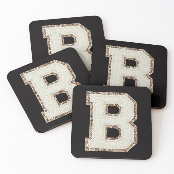 Item preview, B - Blanc Glitter Varsity Letter Patches designed and sold by Monograms Ultd.