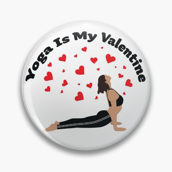 Item preview, Yoga Is My Valentine Illustration with Red Hearts for Yoga Love designed and sold by KLINESTORE.