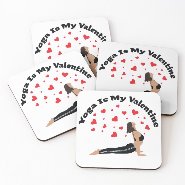 Item preview, Yoga Is My Valentine Illustration with Red Hearts for Yoga Love designed and sold by KLINESTORE.