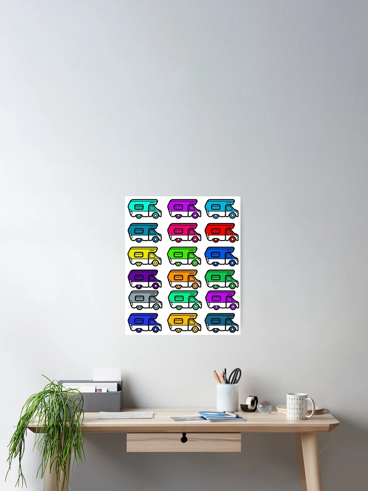 Thumbnail 2 of 3, Poster, Colorful RV Pattern designed and sold by Six Deers.