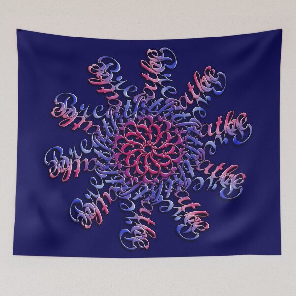 Item preview, Just Breathe Typography Mandala in Color designed and sold by SonoSonoStudio.