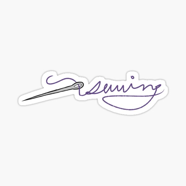 Item preview, Sewing needle and thread handlettering designed and sold by PastelDumpster.